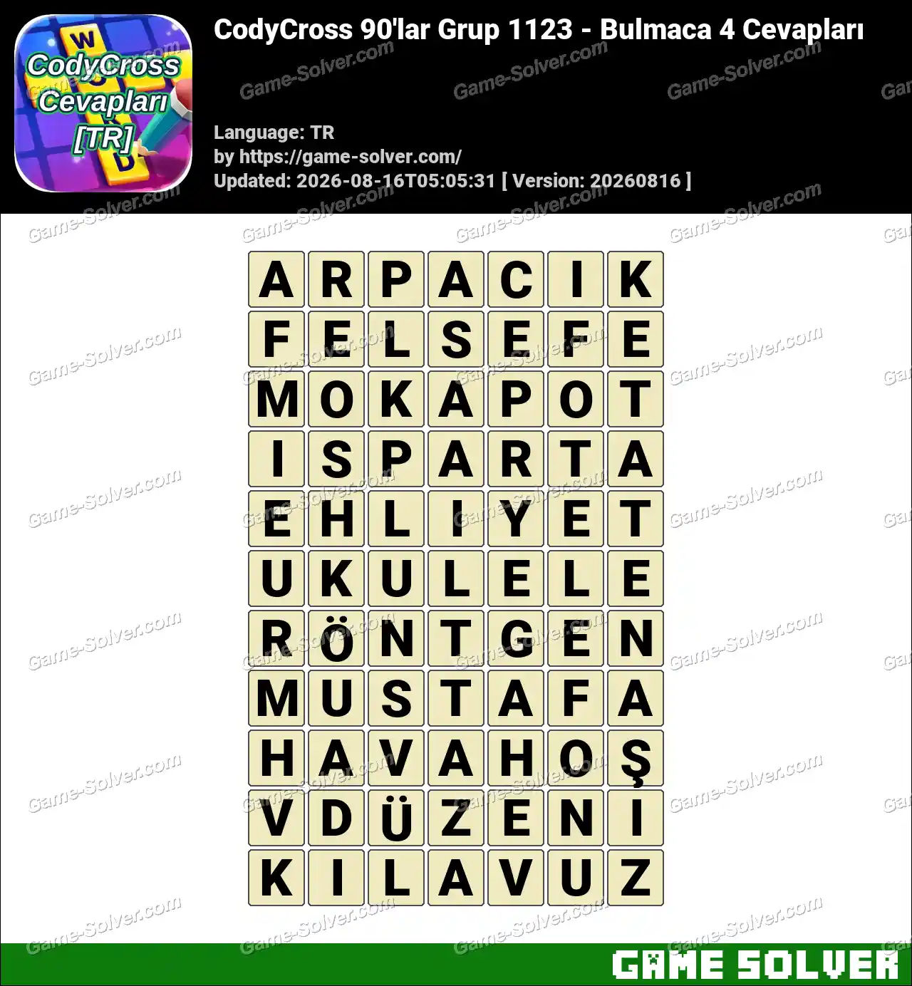 CodyCross 90’lar Grup 1123 – Bulmaca 4 Cevapları